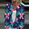 Women's Fashion Printed Long Sleeve Knitted Cardigan Button Down Jacket