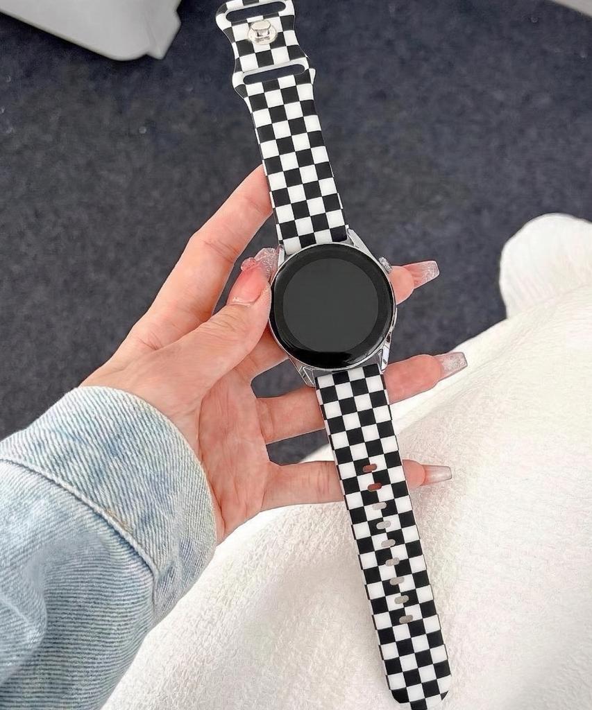 Adeo Checkerboard Apple Watch Galaxy Watch Silicone Band Strap