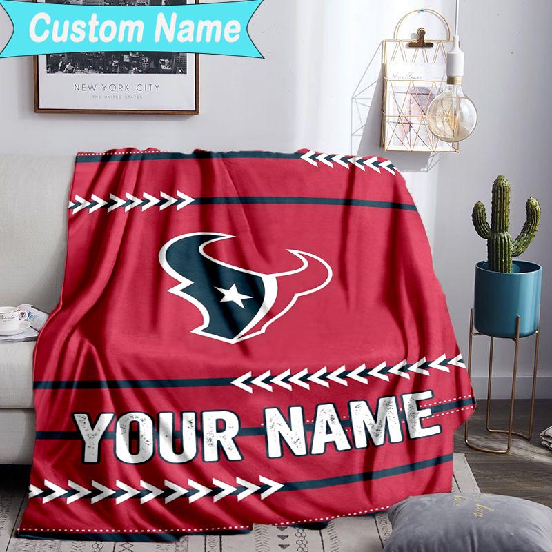 Custom Name Blanket Houston-Texans Artwork Blanket Bedding Blanket for Travel, Camping, Living Rooms, Offices, Sofas, Fan Christmas gift