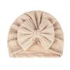 New baby hat baby hat elastic jacquard Indian hat bow windproof children's hat knitted pullover hat