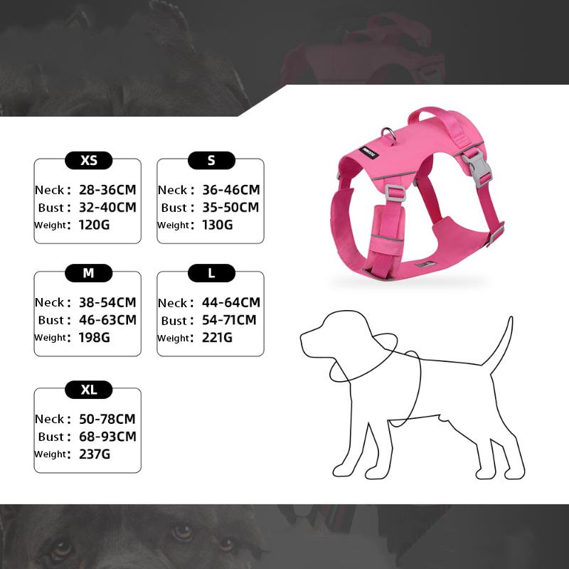 Neues leichtes wasserdichtes Hundegeschirr Weste atmungsaktiv nicht haftend für Haare Outdoor kein Ziehen Haustiergeschirr für große Hunde Trainingsweste