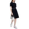 Fila Vestido Jersey Elegante de Manga Media con Pliegues Cosidos Estampado de Logo para Mujer Vestidos Azul Legendario F11W321302F-NV