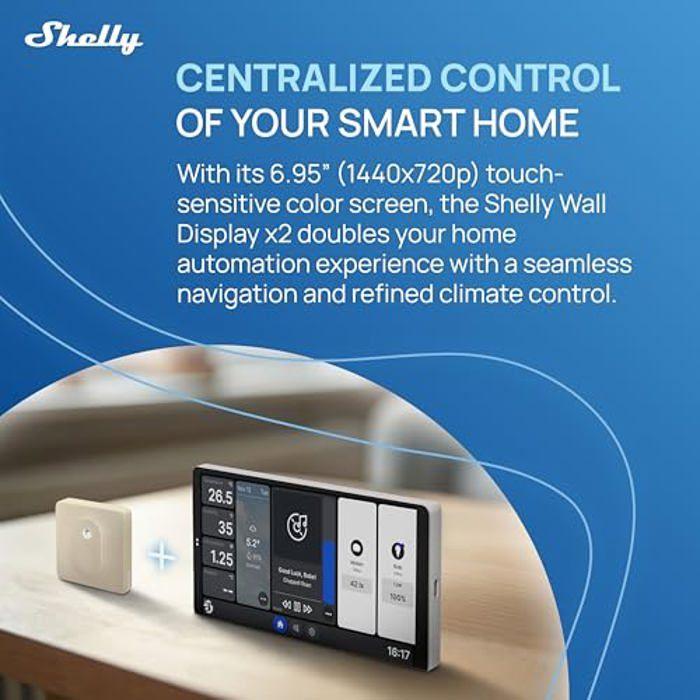 Hausautomatisierungs-Display - Shelly - Wanddisplay x2 - Silber und BLU H&Elfenbein - Touchscreen - Thermometer - Hygrometer