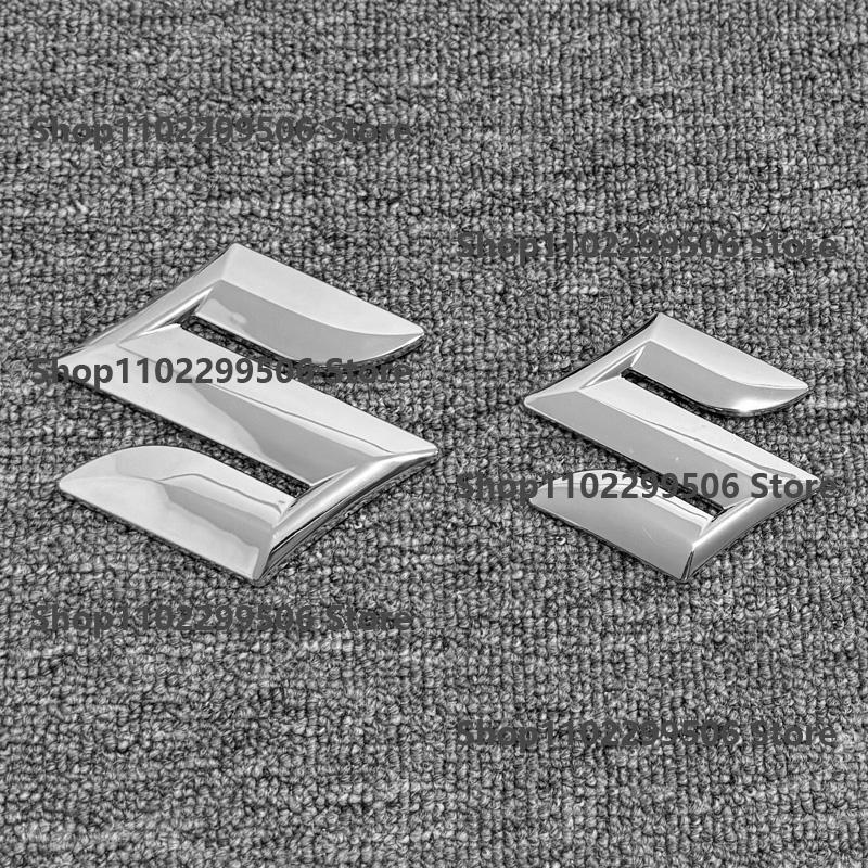 ABS Car Front Grille Eemblem Rear Trunk Badge Sticker For Suzuki Swift VVT Chrome silvery Original car color Logo Accessories