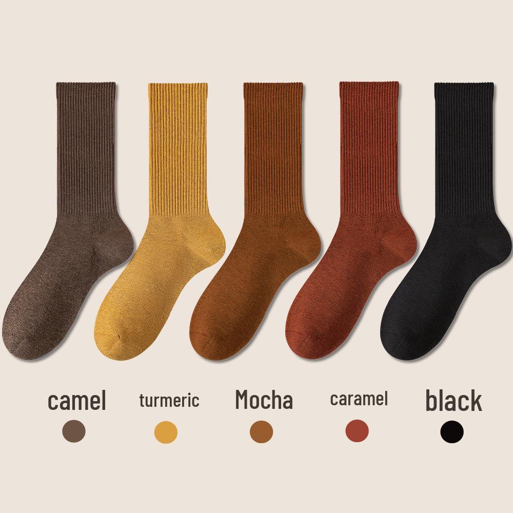 Women's Seamless Knee-High Cotton Socks, Antibacterial & Warm, Autumn/Winter 2024 Collection