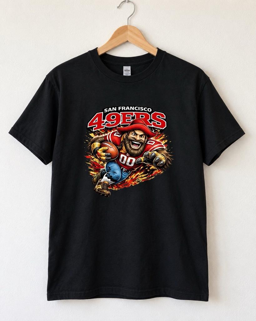 49ers Black Graphic T-Shirt Football Unisex Fan Tee 0827 (1)_1