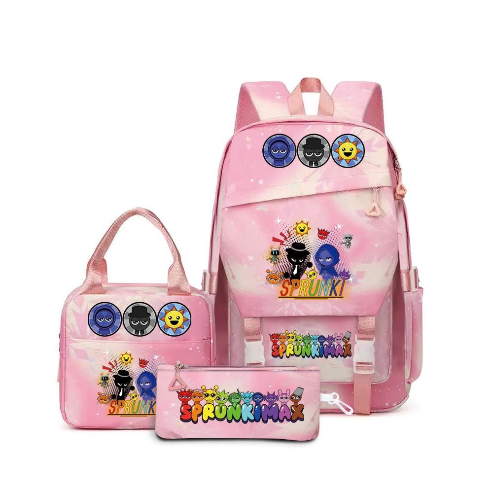 

Rhythm Box Music Game Backpack Student Children Cute School Bag Three-piece Lunch as the picture