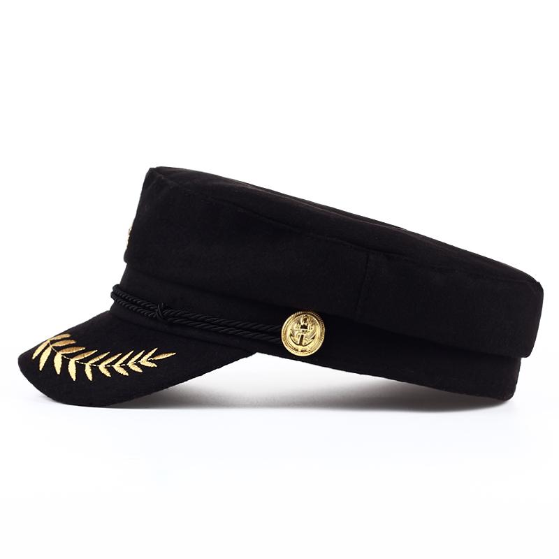 Vintage Warm Hat Men Women Autumn Winter Flat Military Berets Captain Adjustable Sailor Caps Navy Cap Hats
