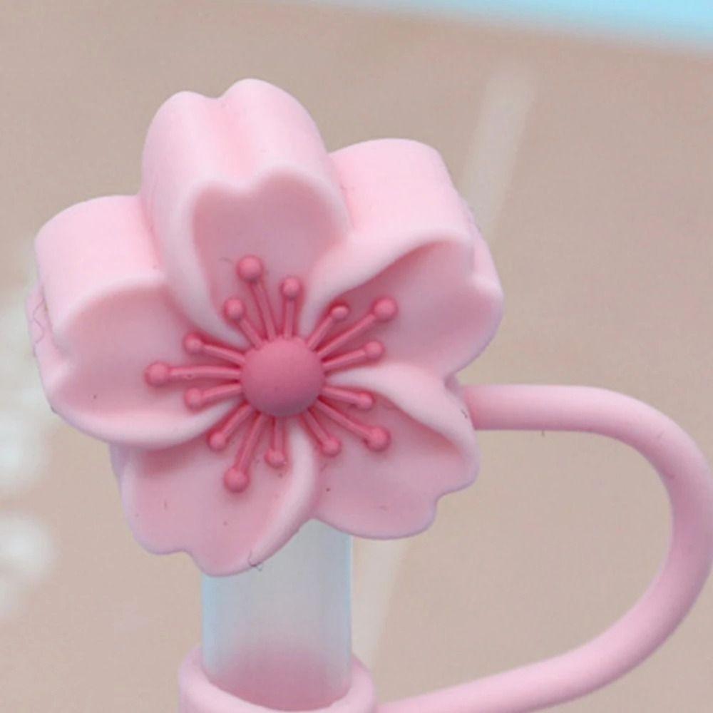 8/10mm Cherry Blossoms Straw Cover Dust-Proof Straw Tips Begonia Flower Straw Topper  Cup 30&40Oz