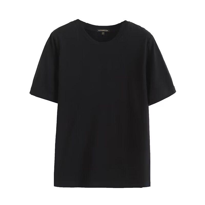 Fashion Style 2024 Women's Clothing Summer New Round Neck Basic Stripes Print Contrast Color Patchwork Short-Sleeved T-shirt 4 Colors