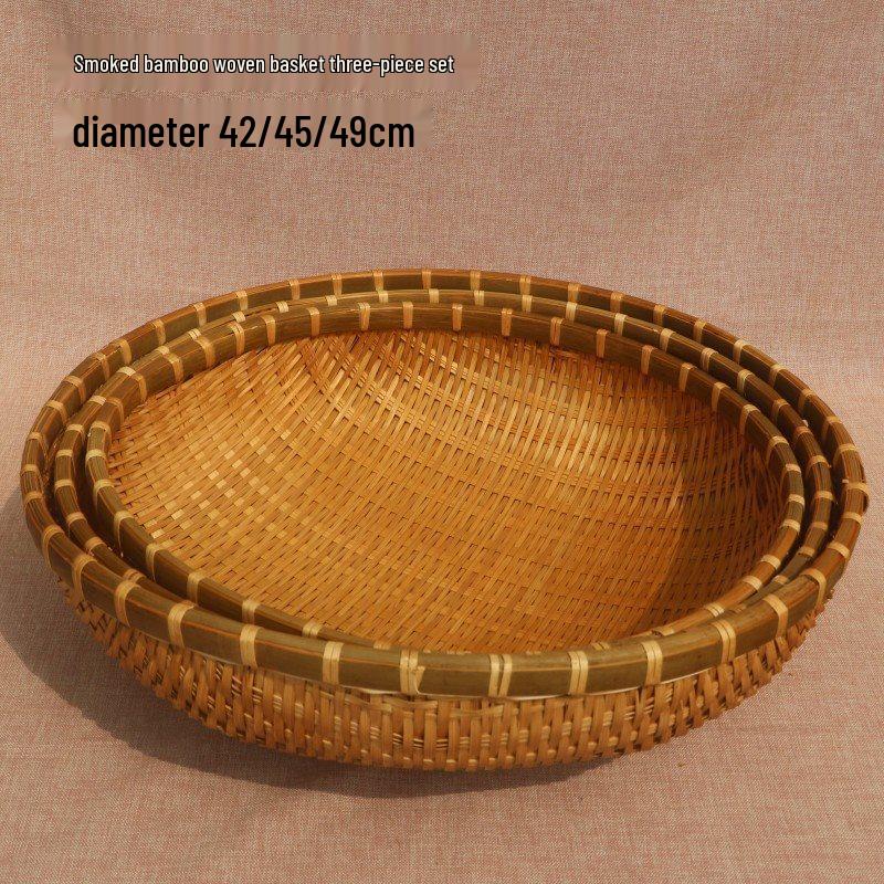 Bamboo Woven Multifunctional Basket: Rice Washer, Fruit Drainer, Vegetable Basket, Steamed Bun & Storage Solution