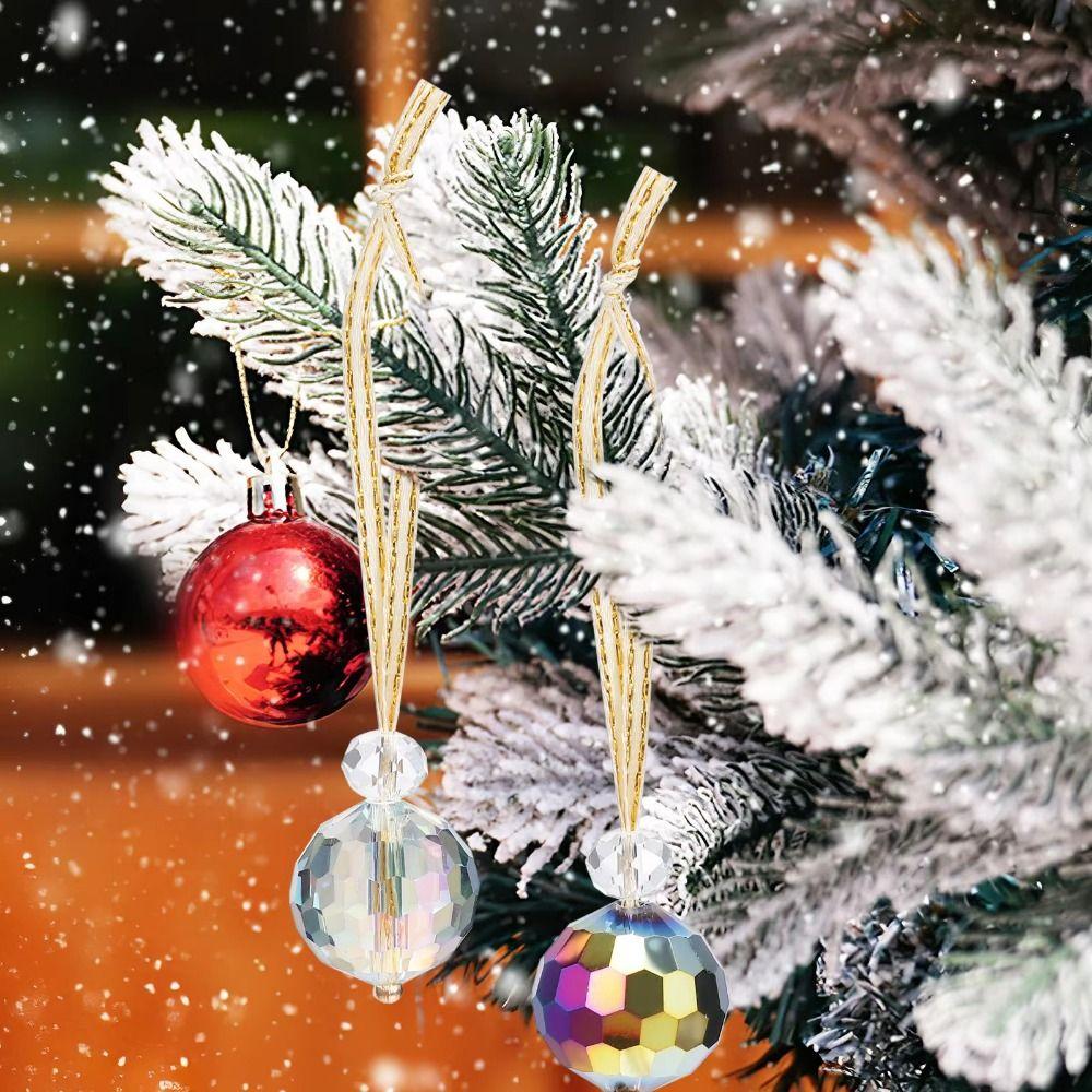 12Pcs Sparkle Christmas Tree Decoration 22mm Hanging Crystal Balls Pendant  Party Decor