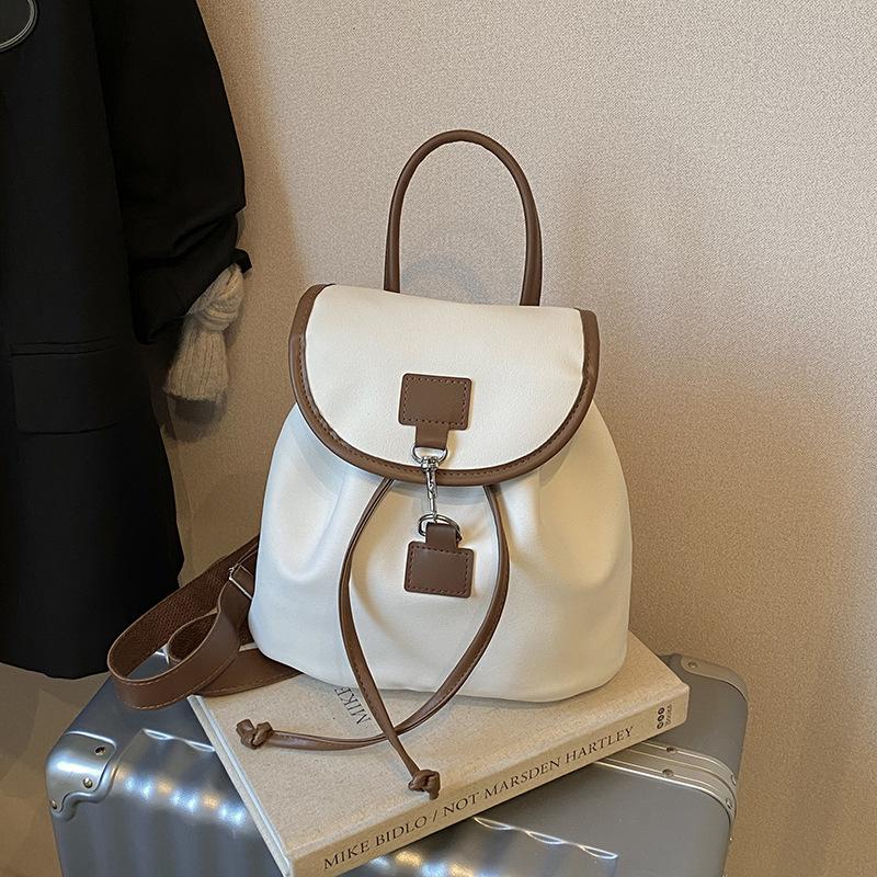1Pc Korean Version of Retro Casual Foreign Style Backpack for Women's Autumn Fashion and Light Leisure Commuting Small Backpack