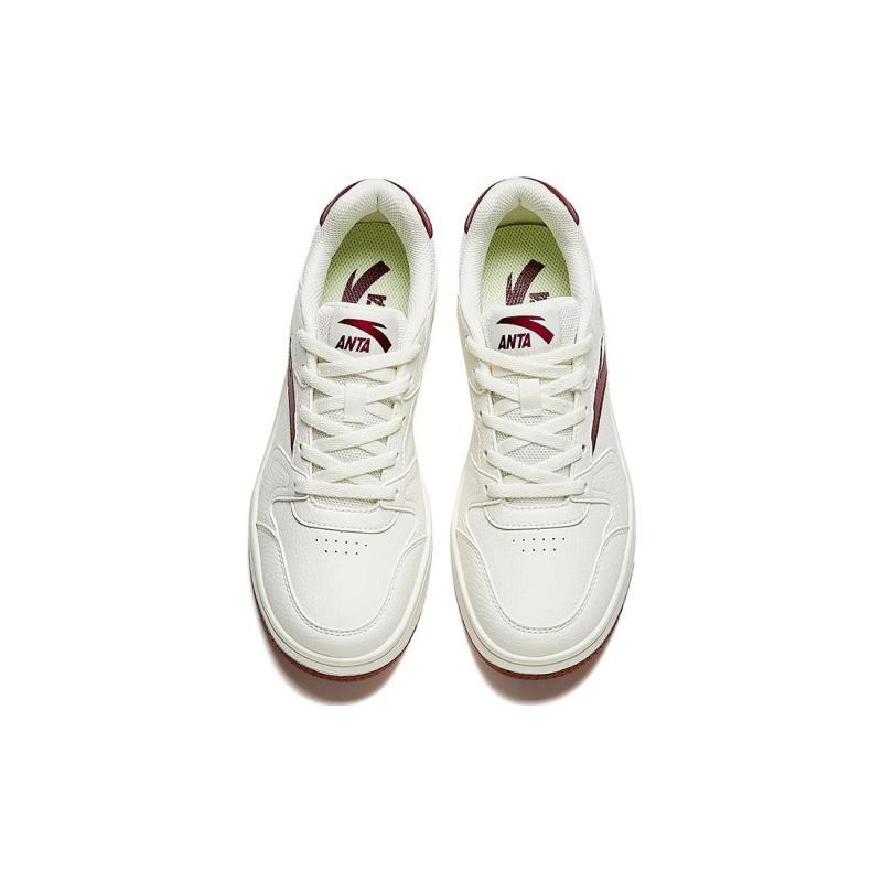 Anta First Year Slip Resistant Low top Skateboard Shoes Women's White Red Sneakers 922628068F-7