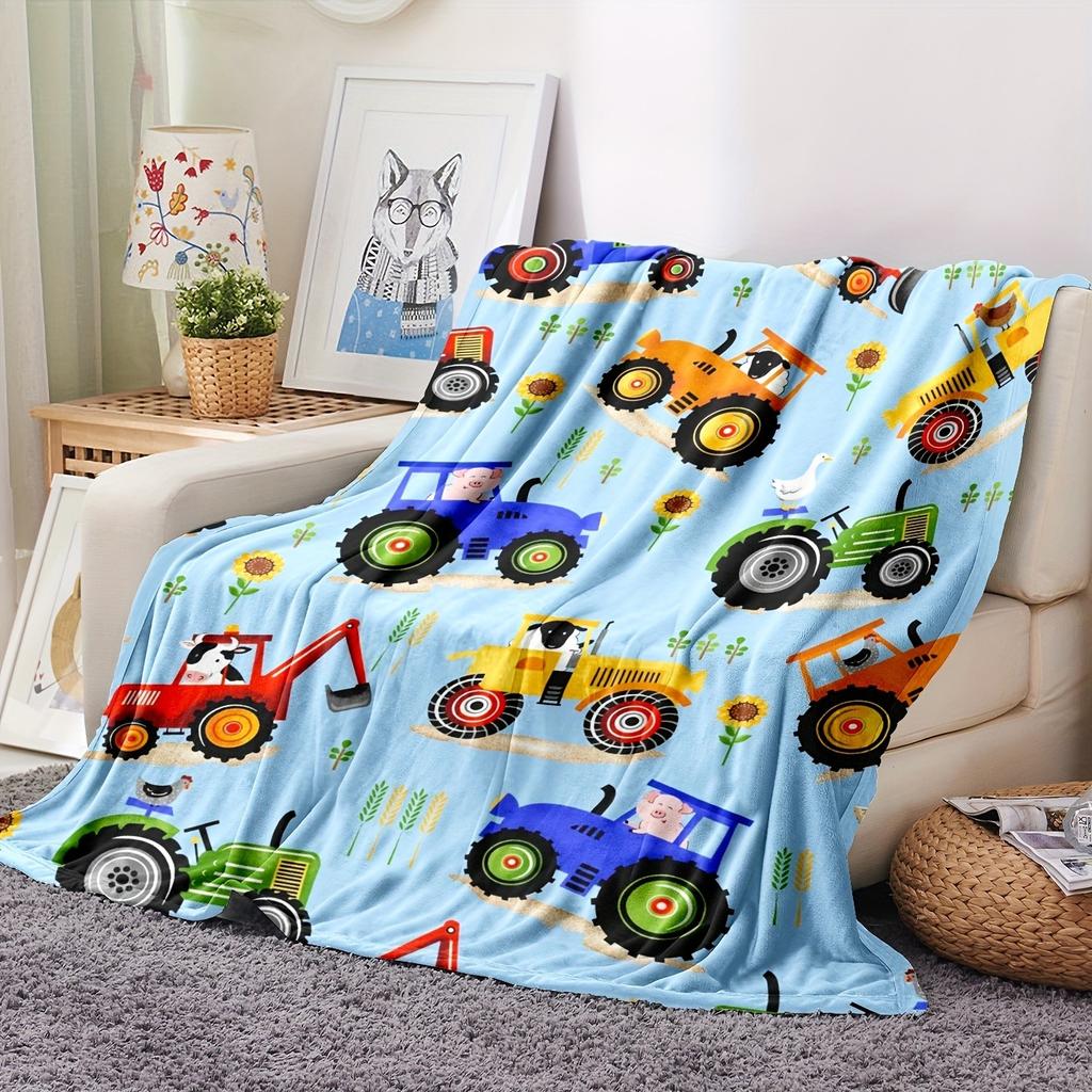 1pz Coperta Giocattolo Camion Carini Modello Veicoli Per Ragazzi Ragazze Regalo Anniversario Compleanno Regali Festival Coperte Morbide Uso Stagione Unica