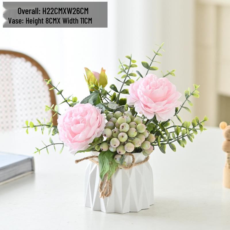 Artificial Flowers Desktop Ornament for Living Room and Dining Table Decoration