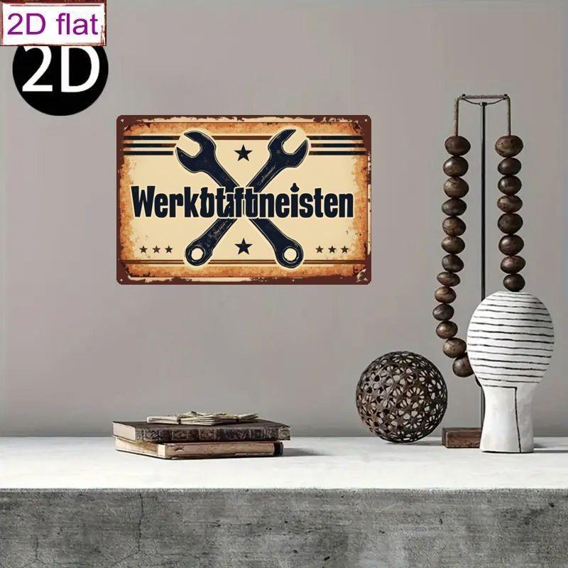 Vintage Garden Tools Metal Painting for Balcony Garage & Garden Decor