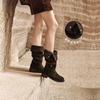 Women's Versatile Retro High-Top Western Cowboy Boots: Slimming, Long, Stylish Winter Equestrian Boots.