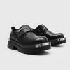 Thick Sole Big Head Metal Style Derby Shoes for Men Zipper Decorati Anti Kick Anti Slip Persalized Casual Youth Men Shoes