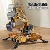 Transformable Engineering Vehicle Toys For Kids Diecast Car Model Rotating Lifting Simulation Excavator Crane Children Toy Gifts