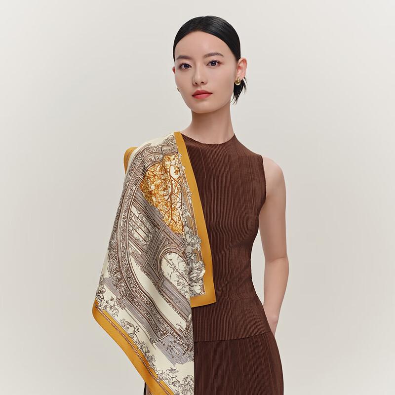 Wanxili 100% Mulberry Silk Medium Square Scarf