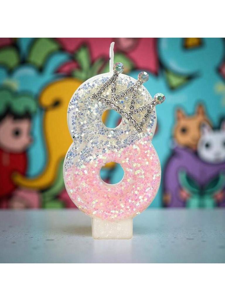 Pink Birthday Number Cake Candles, Fun Inspiration Pink Crown Cake Decorations, Birthday Decorations, Birthday Supplies, Party Supplies