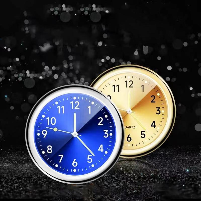 40mm Mini Car Clock Luminous Automobiles Internal Stick-On Digital Watch  Mechanics Quartz Clocks Ornament Car Interior Decor