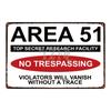 Area 51 Warninng No Trespassing  Retro Metal Sign  Wall kitchen  Home Art Vintage Decor Metal Poster 30X20CM DU-2853