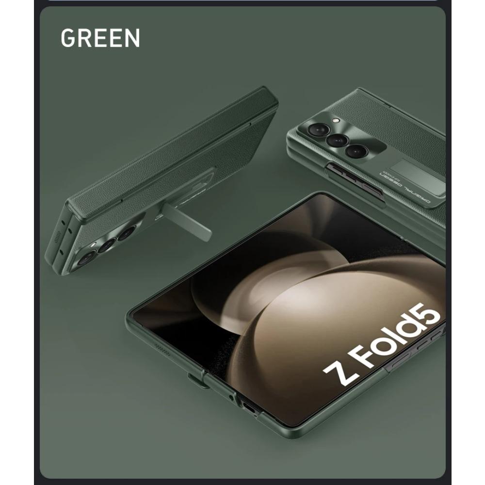 Bracket Case for Samsung Galaxy Z Fold 6 5 4 Fold 5 Front Screen with Film Protection Shockproof Fashion Hinge Skin Feel Cover