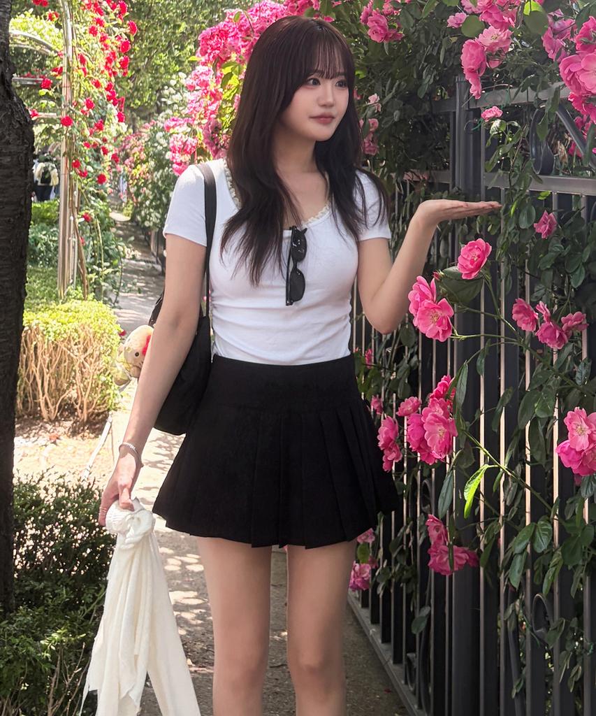 Road Road Teen Pleated Tennis Skirt (Black)