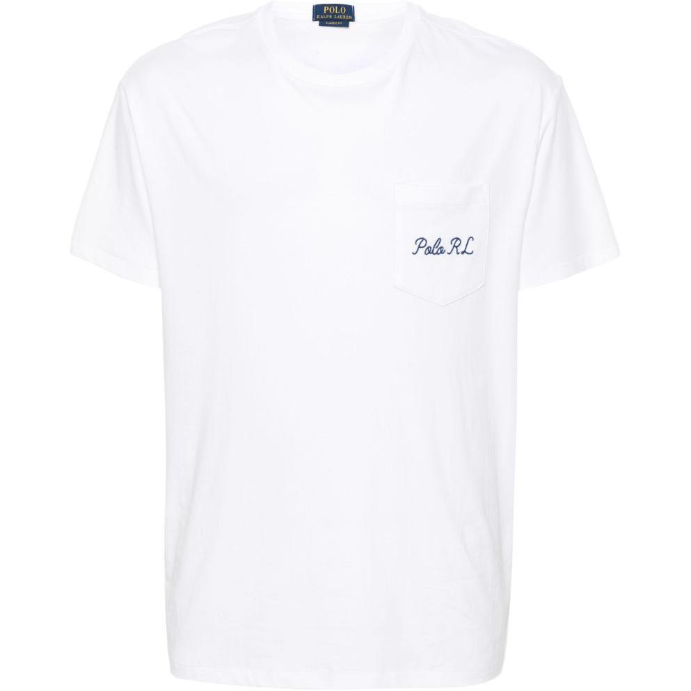 

Polo Ralph Lauren SS24 Футболка с вышивкой логотипа, с круглым вырезом, свободного кроя, с короткими рукавами, мужская, топы, белая 710951623-001 S