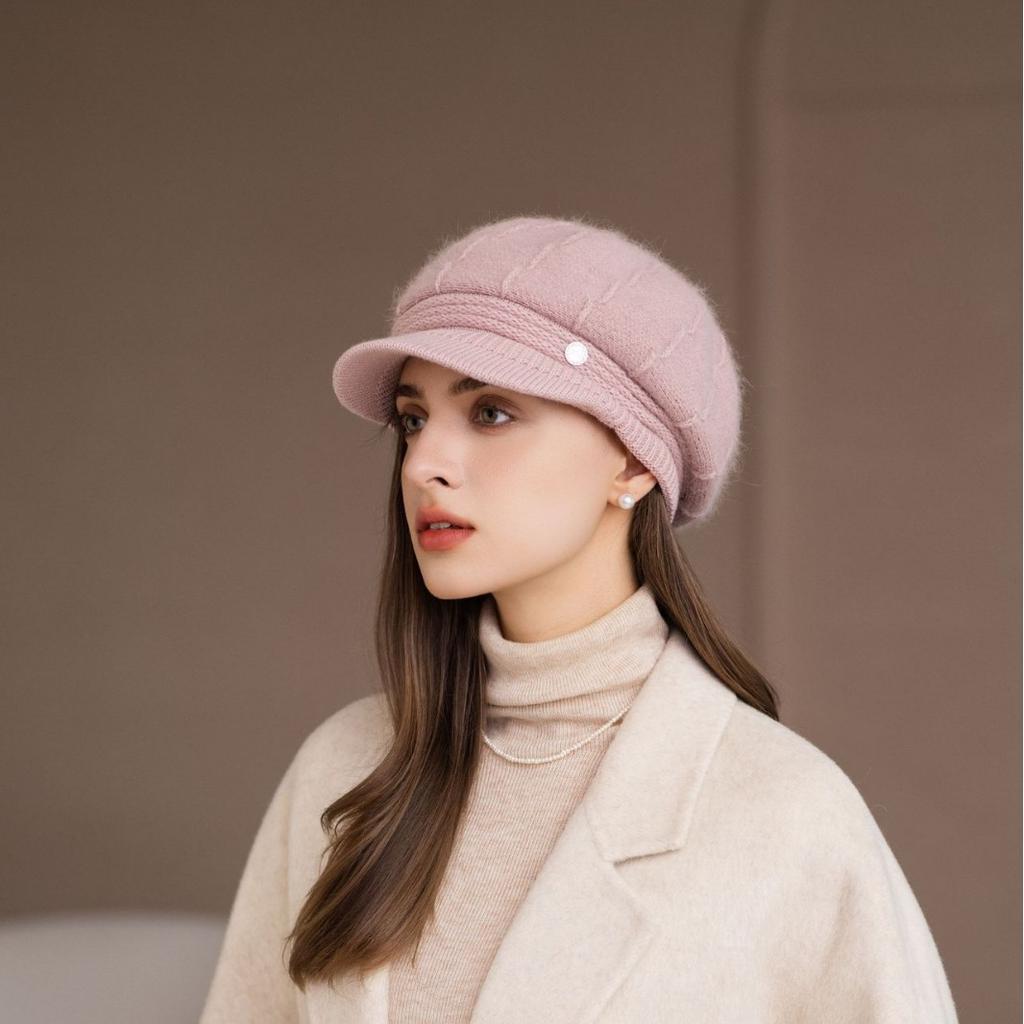 Winter Mother Hat Ladies Fleece Knitted Warm Rabbit Wool Hat In The Elderly Cold Grandma Ear Protection Cotton Hat