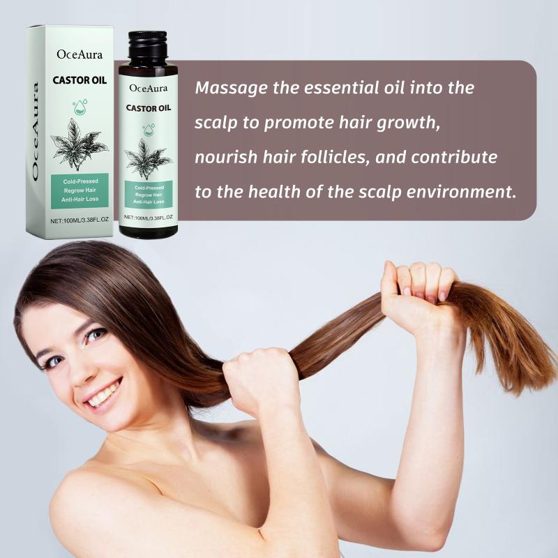 OceAura Castor Oil Hair Care Moisturizing Strengthen Hair Roots Nourish Thickening Hair Treatment Oil