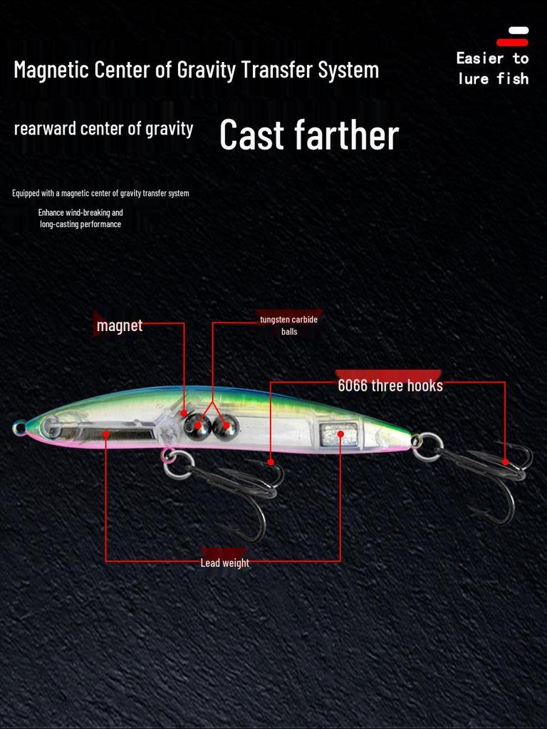 High-Quality Gravity Shift Sinking Pencil Lure - Vibrating Artificial Bait