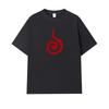 Kids Uchiha Clan Symbol Cotton T-Shirt,Boys Girls  Anime Printed Short Sleeve Tee, Minimalist Vintage Naruto Casual Children Top