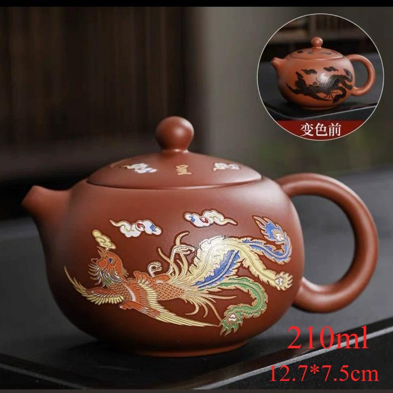Vintage Chinese Style Color-changing Purple Clay Teapot Anti-Scald Handle Tea Brewer Tea Set Teapot Ceramics and Pottery Tea Cup