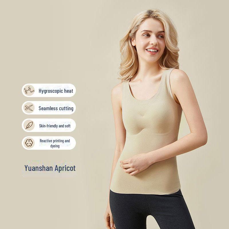 

Бесшовный теплый жилет класса люкс с нагрудными подушечками - нижнее белье без бюстгальтера с гиалуроновой кислотой для осени и зимы. XXL