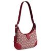Coach Hamptons 26 Signature Print Fabric And Leather Shoulder Bag Medium Women Shoulder Bag Silver Ruby Ivory CY931-LHXJA