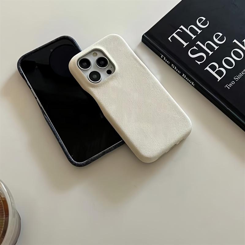 Minimalist Solid Color Denim Phone Case for iPhone 17 Pro Max/16/15/14 Half-Wrap 13