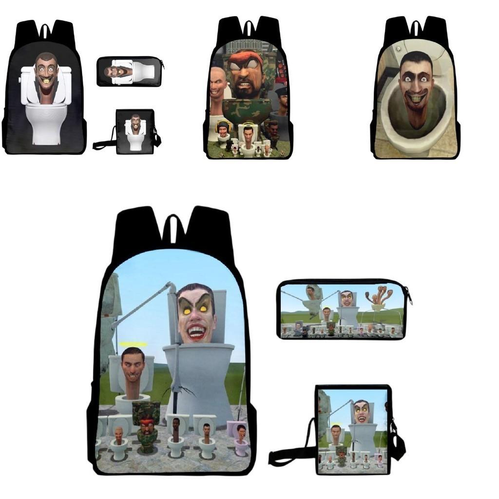Skibidi Toilet Prank Backpack Set Fun And Versatile, Multiple Colors And Sizes Available, Suitable For All Genders