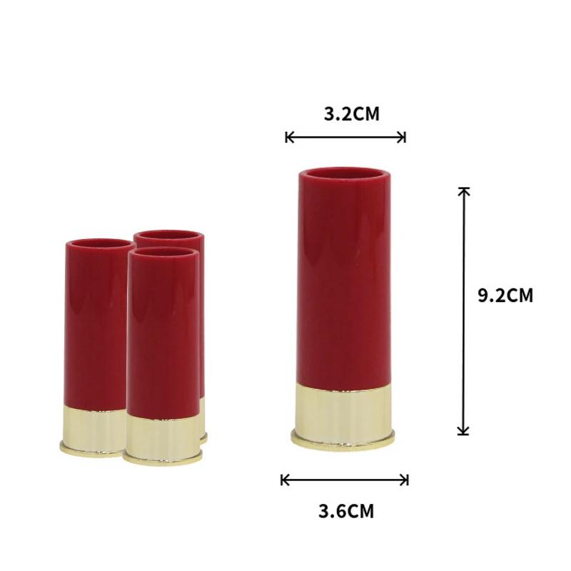 Für 4 Stück/Set 6oz Shot Plastik-Trinkbecher Kreativ Hohe Qualität Plastik Schrotflinten-Kugelform Wasser Wein Plastik Party-Trinkgeschirr
