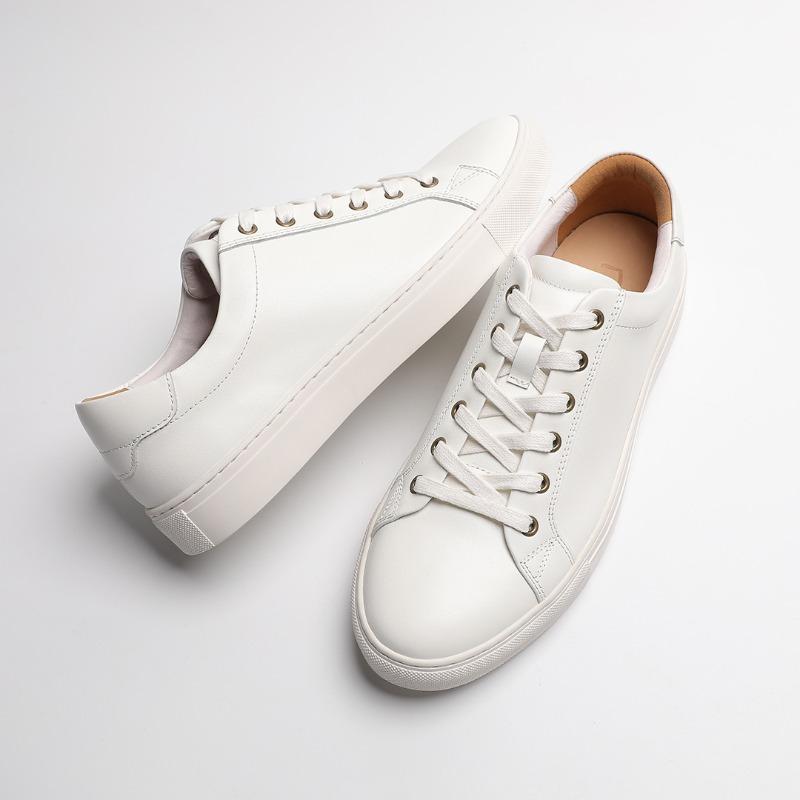 Little White Shoes Men's New Style Leather Breathable Versatile Men's Casual Shoes Sports Board Shoes Men's Shoes