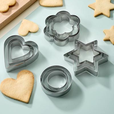 DIY Kuchenform Fondant Backwerkzeug 12-teilig Edelstahl Ausstechform Gedämpfte Brötchenform