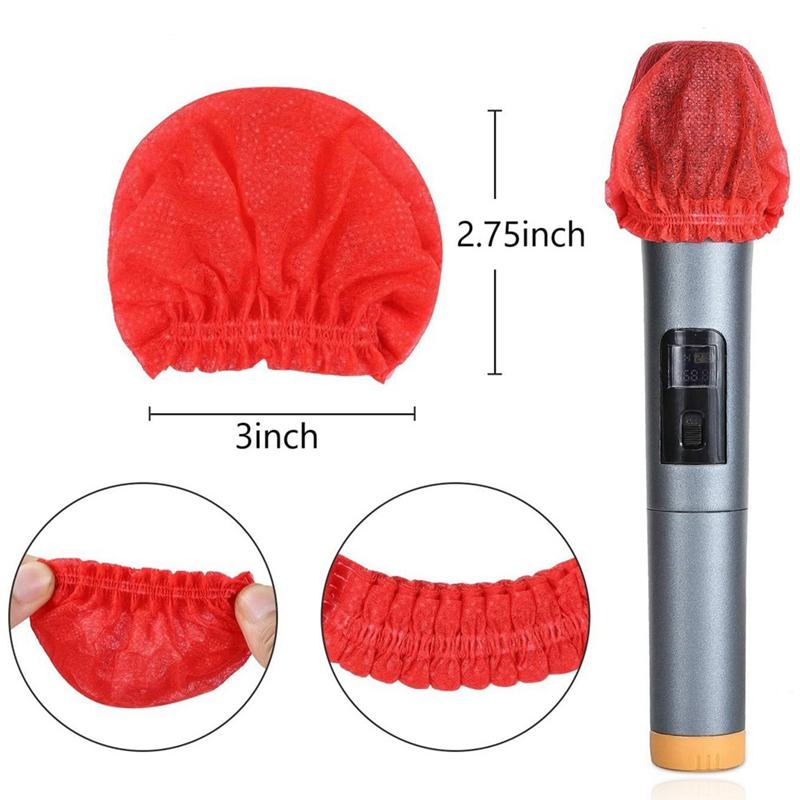 ABNR 120PCS Disposable Microphone Cover Non-Woven Microphone Cover Dust Cover Microphone Cover-Black Durable Easy Install Easy T