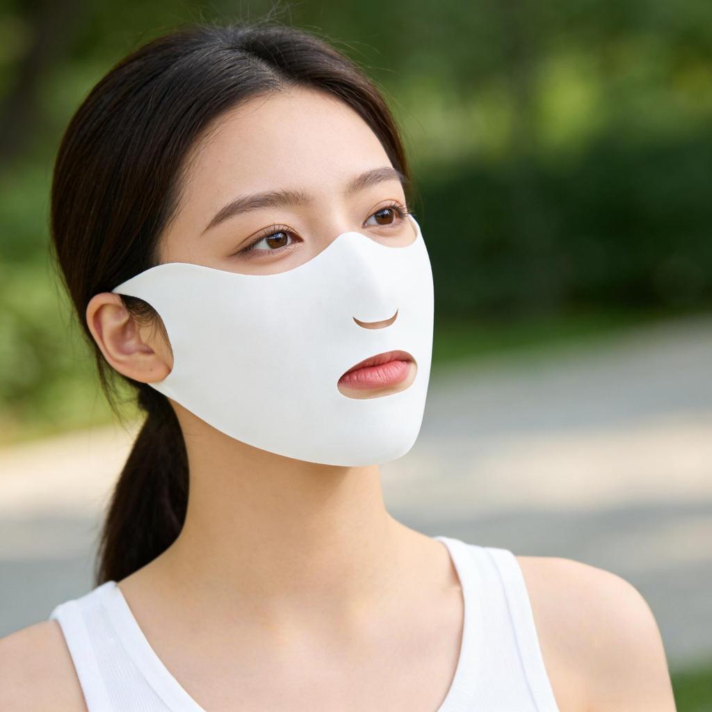 Women's Summer Anti-UV Cycling Mask & Goggles, Ice Silk Breathable Full Face Cover with Integrated Hood.