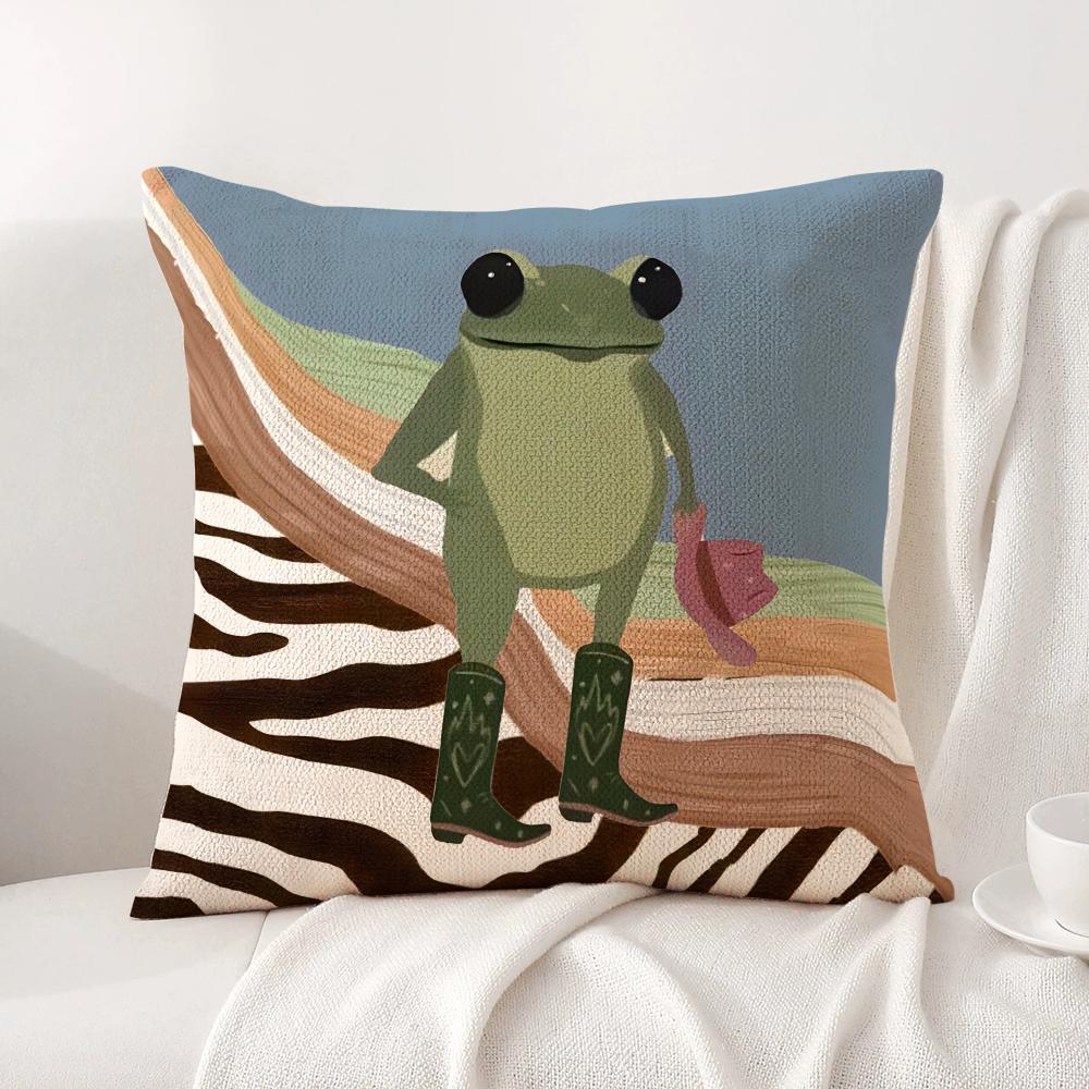 Abstract Animals Cushion Cover Summer Coolness Linen Fabric Double-Sided Printing Pillow Case Sofa Home Decor Gift