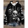 Women's Fashion Skull Print Sweatshirt, Casual Polyester Top, Street Style Long Sleeve Pullover,  Casual Daily Wear