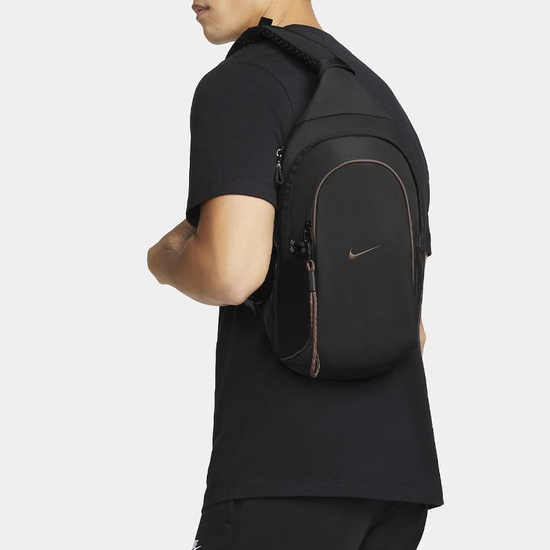 New Nike Sportswear Essentials Sling Bag 8L Black/Black/Ironstone DJ9796-010