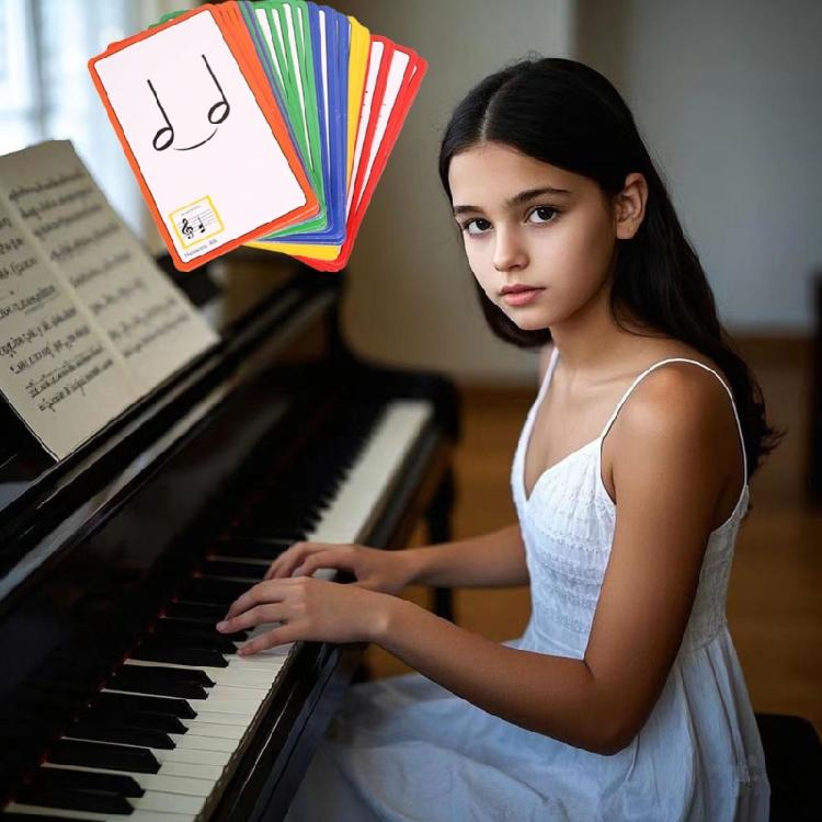 Flashcard Musicali Strumento di Studio Apprendimento Teoria delle Note per Pianoforte Flashcard Carte per l'Educazione Musicale per Studenti di Musica Principianti