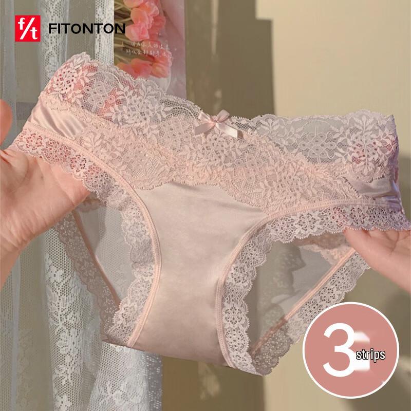 

Женские трусики-бикини FitonTon из ледяного шелка с низкой посадкой, 3 шт. M